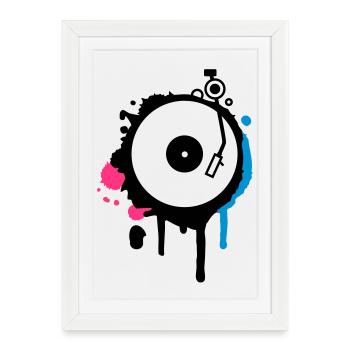 Turntable Graffiti - Framed poster (27 × 37 cm) - white - Front