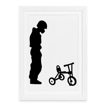 biker - Framed poster (27 × 37 cm) - white - Front