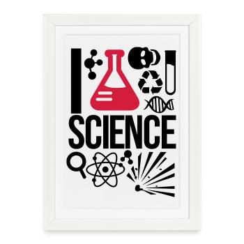 science - Framed poster (27 × 37 cm) - white - Front