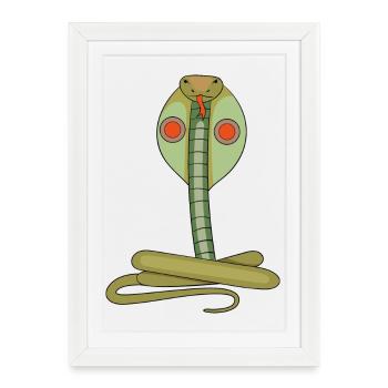 Serpent - Affiche encadrée (27 × 37 cm) - blanc - Devant