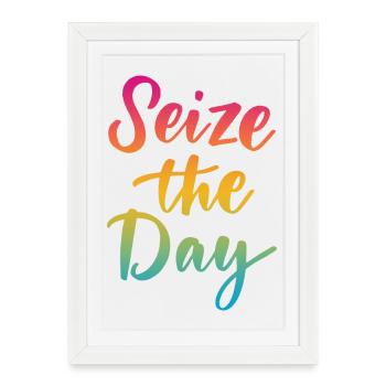 Saisissez le jour - Affiche encadrée (27 × 37 cm) - blanc - Devant