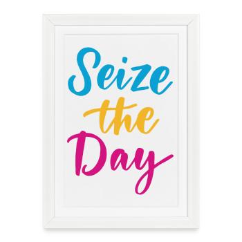 Saisissez le jour - Affiche encadrée (27 × 37 cm) - blanc - Devant