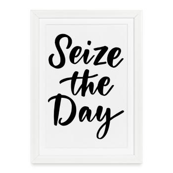 Saisissez le jour - Affiche encadrée (27 × 37 cm) - blanc - Devant