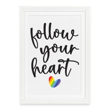 Pride Month - Follow Your Heart - Framed poster (27 × 37 cm) - white - Front