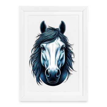 Horse - Framed poster (27 × 37 cm) - white - Front