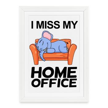 Bureau à domicile Dire drôle - Affiche encadrée (27 × 37 cm) - blanc - Devant