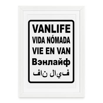 Vanlife International - Affiche encadrée (27 × 37 cm) - blanc - Devant
