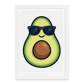 Cool Avocado Summer Design for Vegan Vegetables - Framed poster (27 × 37 cm) - white - Front