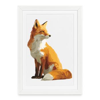 Silhouette fascinante d’un renard fier - Affiche encadrée (27 × 37 cm) - blanc - Devant