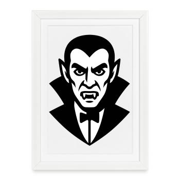 Vampire Portrait Illustration - Affiche encadrée (27 × 37 cm) - blanc - Devant