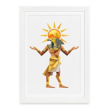 Sungod Ra - Cool Low Poly Logo - Framed poster (27 × 37 cm) - white - Front