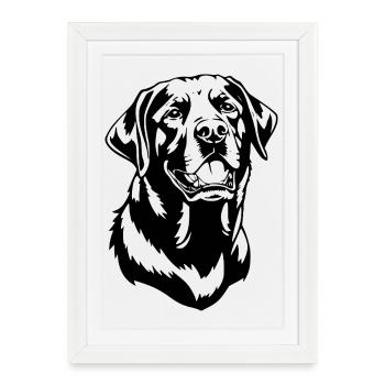 Dog Dog Head T-shirt Gift Idea - Framed poster (27 × 37 cm) - white - Front