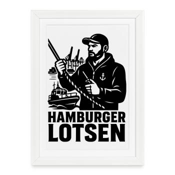 Port of Hamburg Pilots - Framed poster (27 × 37 cm) - white - Front