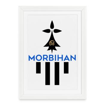 Logo Morbihan 56  - Affiche encadrée (27 × 37 cm) - blanc - Devant