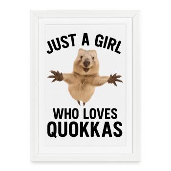 Juste une fille qui aime les quokkas - Affiche encadrée (27 × 37 cm) - blanc - Devant