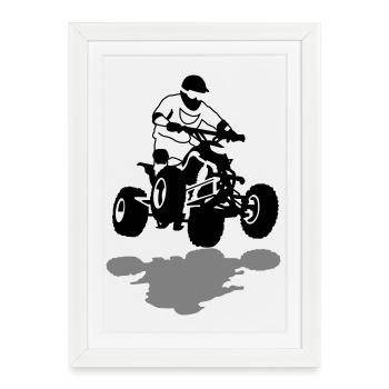 quad - Affiche encadrée (27 × 37 cm) - blanc - Devant