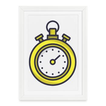 Stopwatch - Framed poster (27 × 37 cm) - white - Front