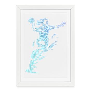 Attention aux fans de handball, déclaration simple pour - Affiche encadrée (27 × 37 cm) - blanc - Devant