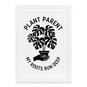 Monstera Plant Parents Urban Jungle - Framed poster (27 × 37 cm) - white - Front