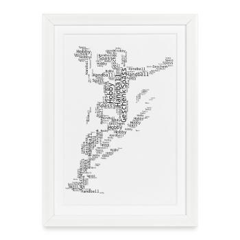 Purist handball theme for women - Framed poster (27 × 37 cm) - white - Front