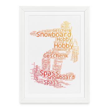 Thème puriste du snowboard - Affiche encadrée (27 × 37 cm) - blanc - Devant