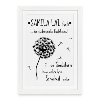 SAMILA-LAI Pusti - The Original by heavenlygoods - Framed poster (27 × 37 cm) - white - Front