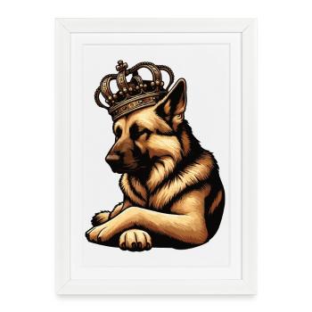 Berger allemand Chiens de berger Chiens de berger - Affiche encadrée (27 × 37 cm) - blanc - Devant