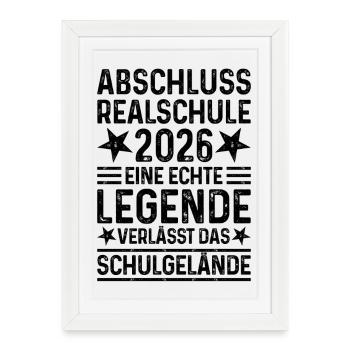 Remise des diplômes 2026 Realschule 2026 - Affiche encadrée (27 × 37 cm) - blanc - Devant
