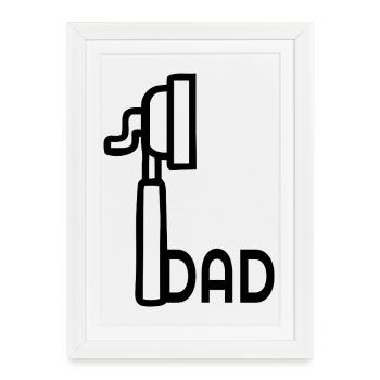 Papa de la machine à café à espresso - Affiche encadrée (27 × 37 cm) - blanc - Devant