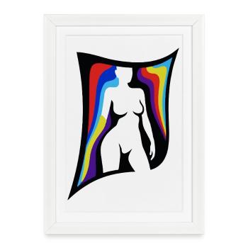 Shadow Figure with Rainbow Wings - Framed poster (27 × 37 cm) - white - Front