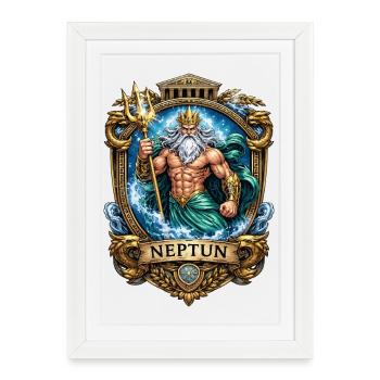 Neptune Roi de la Mer - Affiche encadrée (27 × 37 cm) - blanc - Devant