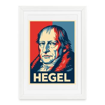 Hegel Pop Art Portrait - Framed poster (27 × 37 cm) - white - Front