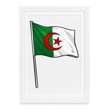 Drapeau algérien - Affiche encadrée (27 × 37 cm) - blanc - Devant