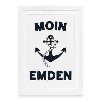 Moin Emden – Maritime Anchor Design - Framed poster (27 × 37 cm) - white - Front