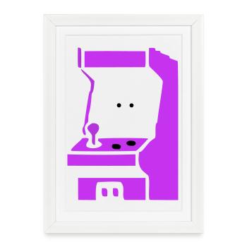 Arcade Silhouette Slot Machine - Framed poster (27 × 37 cm) - white - Front