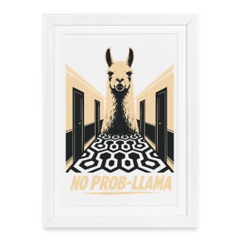 Lama ils te mordent Regrette l’horreur - Affiche encadrée (27 × 37 cm) - blanc - Devant