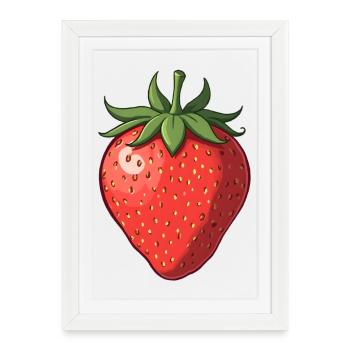 Strawberry - Framed poster (27 × 37 cm) - white - Front