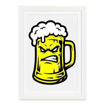 Beer Comic - Framed poster (27 × 37 cm) - white - Front