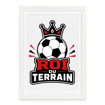 Roi du Terrain - Football Champion - Affiche encadrée (27 × 37 cm) - blanc - Devant