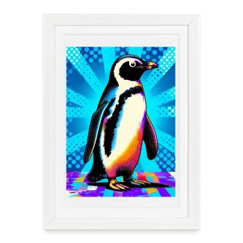 pingouin - Affiche encadrée (27 × 37 cm) - blanc - Devant