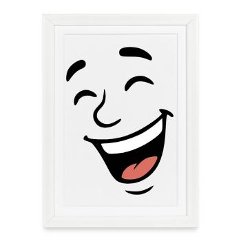 Rire au visage - Affiche encadrée (27 × 37 cm) - blanc - Devant
