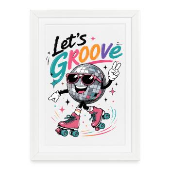 On va se dérouler disco sur des rollers rétro - Affiche encadrée (27 × 37 cm) - blanc - Devant