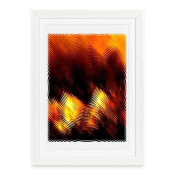 Fire Circle Wave Pattern - Framed poster (27 × 37 cm) - white - Front