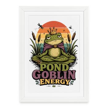 Yoga Grenouille Méditation Yoga Grenouille Pilates Grenouille - Affiche encadrée (27 × 37 cm) - blanc - Devant