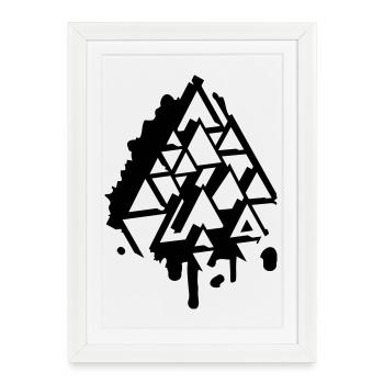 abstract Graffiti Triangle - Framed poster (27 × 37 cm) - white - Front