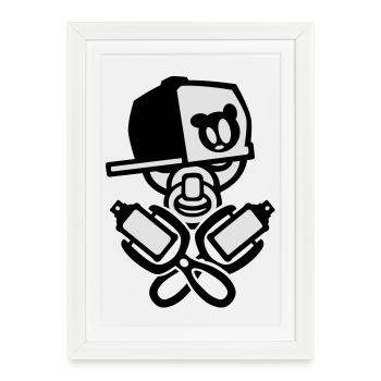 bébé fraîche de graffiti - Affiche encadrée (27 × 37 cm) - blanc - Devant