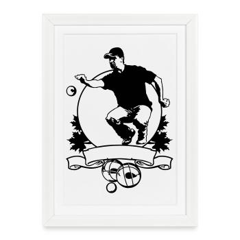 Petanque flex shield - Framed poster (27 × 37 cm) - white - Front