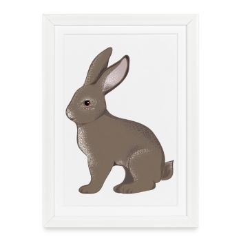 petit lapin - Affiche encadrée (27 × 37 cm) - blanc - Devant