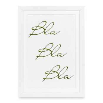 Bla Bla Triple Green Script - Framed poster (27 × 37 cm) - white - Front