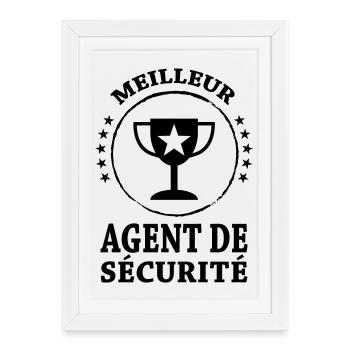 Agent de Sécurité - Affiche encadrée (27 × 37 cm) - blanc - Devant